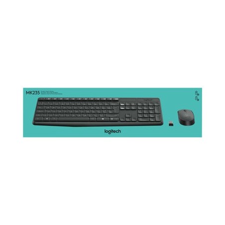 LOGITECH 920-007933 Logitech klawiatura + mysz bezprzewodowa MK235, Szare, CZE LOGITECH 920-007933 Logitech klawiatura + mysz bezprzewodowa MK235, Szare, CZE