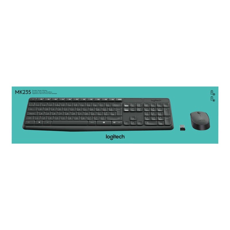 LOGITECH 920-007933 Logitech klawiatura + mysz bezprzewodowa MK235, Szare, CZE LOGITECH 920-007933 Logitech klawiatura + mysz bezprzewodowa MK235, Szare, CZE