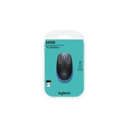 LOGITECH M190 Mouse optical 3 buttons wireless USB wireless receiver blue