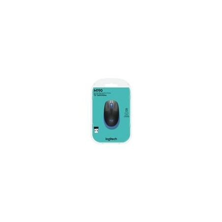 LOGITECH M190 Mouse optical 3 buttons wireless USB wireless receiver blue