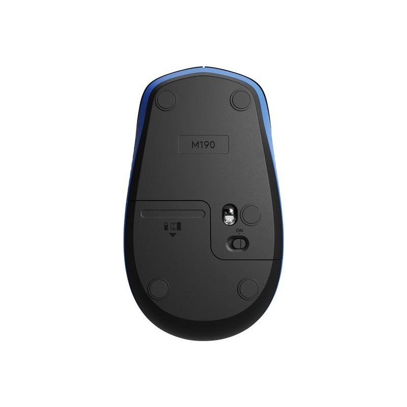 LOGITECH M190 Mouse optical 3 buttons wireless USB wireless receiver blue