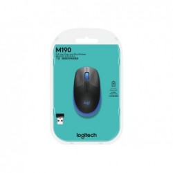 LOGITECH M190 Mouse optical 3 buttons wireless USB wireless receiver blue