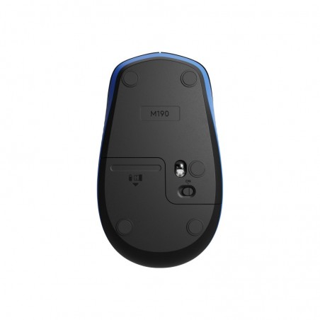 LOGITECH M190 Mouse optical 3 buttons wireless USB wireless receiver blue
