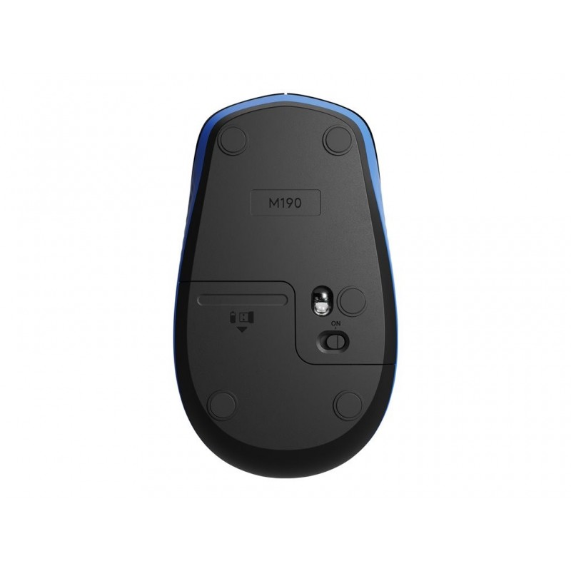 LOGITECH M190 Mouse optical 3 buttons wireless USB wireless receiver blue