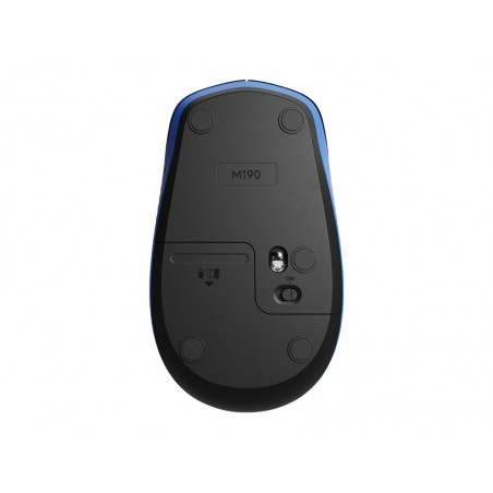 LOGITECH M190 Mouse optical 3 buttons wireless USB wireless receiver blue
