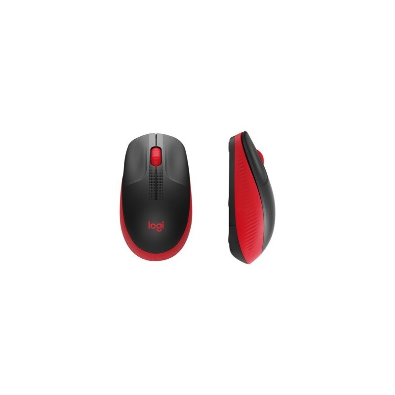 LOGITECH M190 Mouse optical 3 buttons wireless USB wireless receiver red