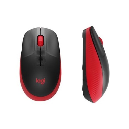 LOGITECH M190 Mouse optical 3 buttons wireless USB wireless receiver red