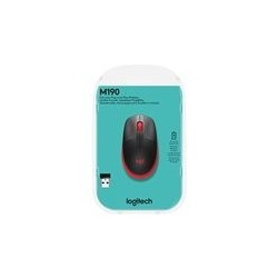 LOGITECH M190 Mouse optical 3 buttons wireless USB wireless receiver red