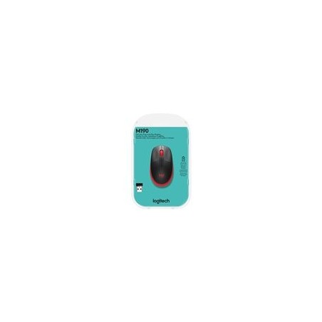 LOGITECH M190 Mouse optical 3 buttons wireless USB wireless receiver red