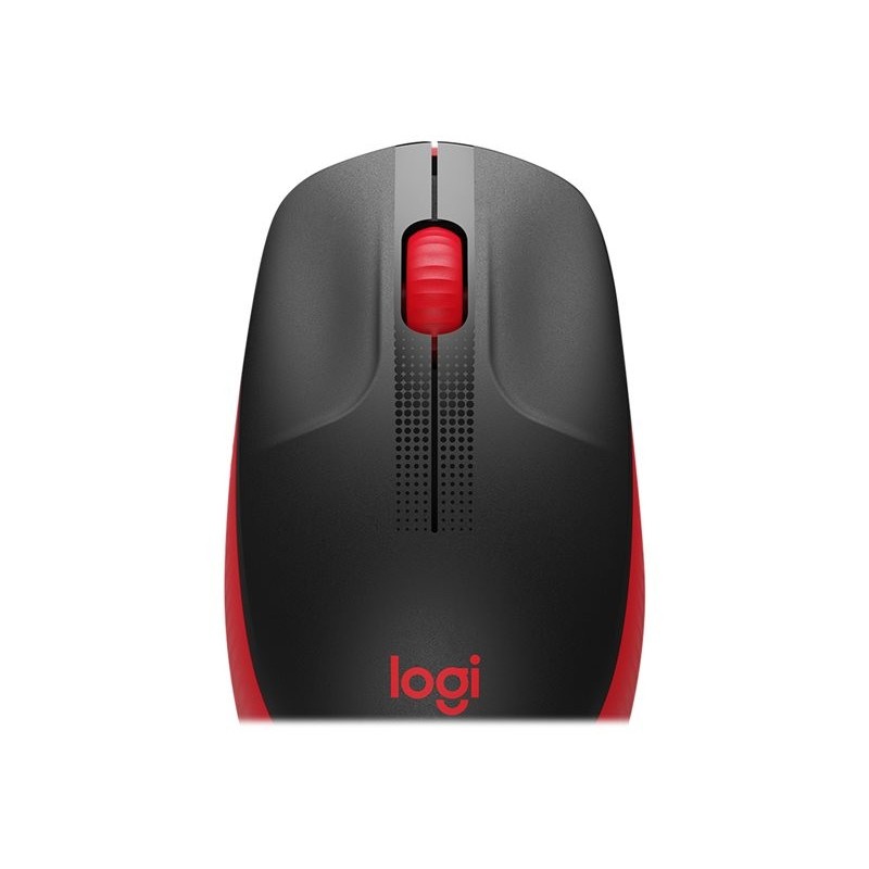 LOGITECH M190 Mouse optical 3 buttons wireless USB wireless receiver red