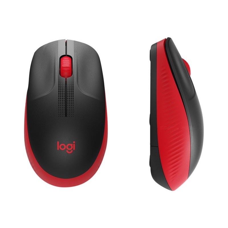 LOGITECH M190 Mouse optical 3 buttons wireless USB wireless receiver red