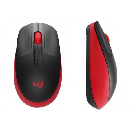 LOGITECH M190 Mouse optical 3 buttons wireless USB wireless receiver red