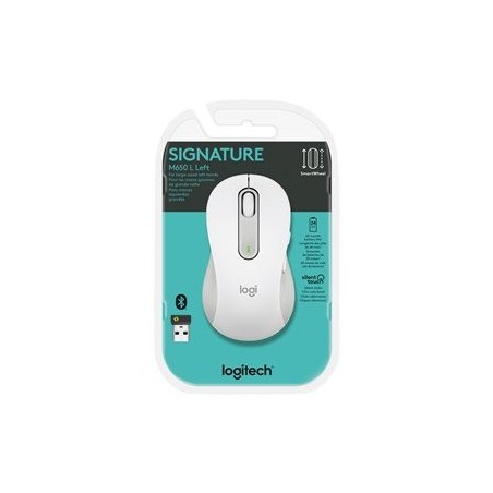 LOGITECH Signature M650 L Mouse large size optical 5 buttons wireless Bluetooth 2.4 GHz Bolt USB receiver off-white