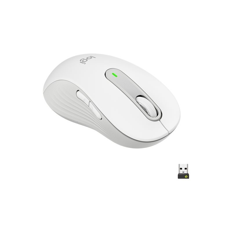 LOGITECH Signature M650 L Mouse large size optical 5 buttons wireless Bluetooth 2.4 GHz Bolt USB receiver off-white
