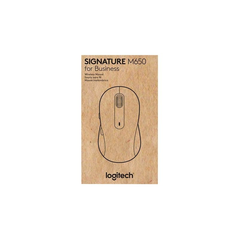 LOGITECH Signature M650 for Business Mouse wireless Bluetooth 2.4 GHz Bolt USB receiver off-white