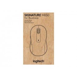 LOGITECH Signature M650 for Business Mouse wireless Bluetooth 2.4 GHz Bolt USB receiver off-white