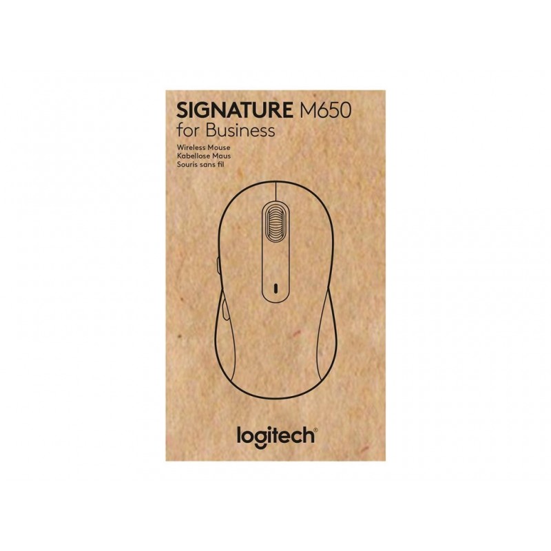 LOGITECH Signature M650 L for Business Mouse right-handed 5 buttons wireless Bluetooth 2.4 GHz Bolt USB receiver