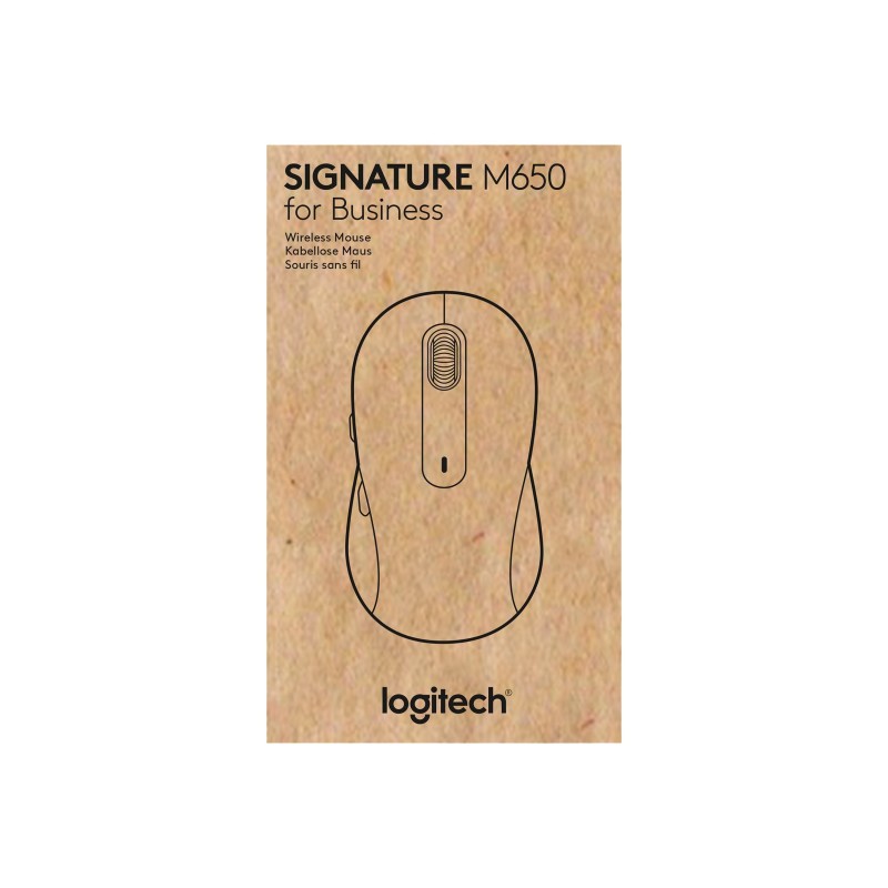 LOGITECH Signature M650 L for Business Mouse right-handed 5 buttons wireless Bluetooth 2.4 GHz Bolt USB receiver