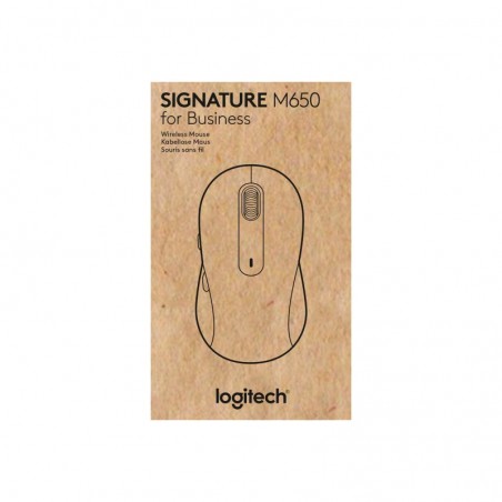 LOGITECH Signature M650 L for Business Mouse right-handed 5 buttons wireless Bluetooth 2.4 GHz Bolt USB receiver