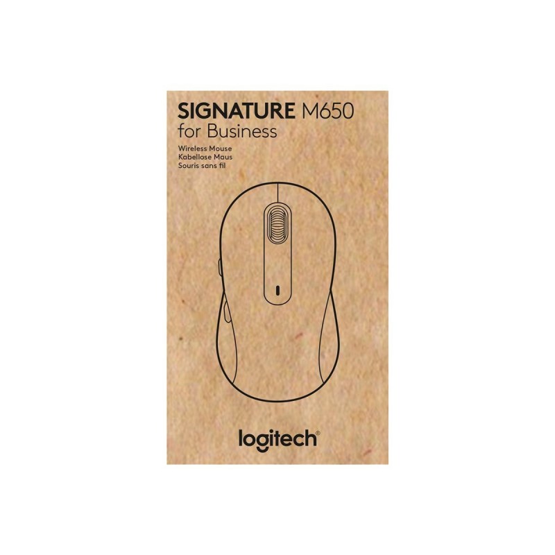 LOGITECH Signature M650 L for Business Mouse right-handed 5 buttons wireless Bluetooth 2.4 GHz Bolt USB receiver