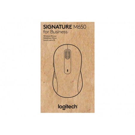 LOGITECH Signature M650 L for Business Mouse right-handed 5 buttons wireless Bluetooth 2.4 GHz Bolt USB receiver