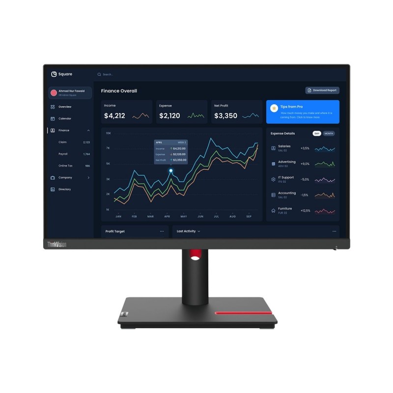 LENOVO ThinkVision T22i-30 21.5inch FHD HDMI DP VGA 4xUSB-A