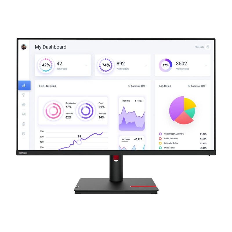 LENOVO ThinkVision T32p-30 31.5inch IPS 3840x2160 16:9 350cd/m2 4ms HDMI DP USB-C 3.2 LENOVO ThinkVision T32p-30 31.5inch IPS 3840x2160 16:9 350cd/m2 4ms HDMI DP USB-C 3.2