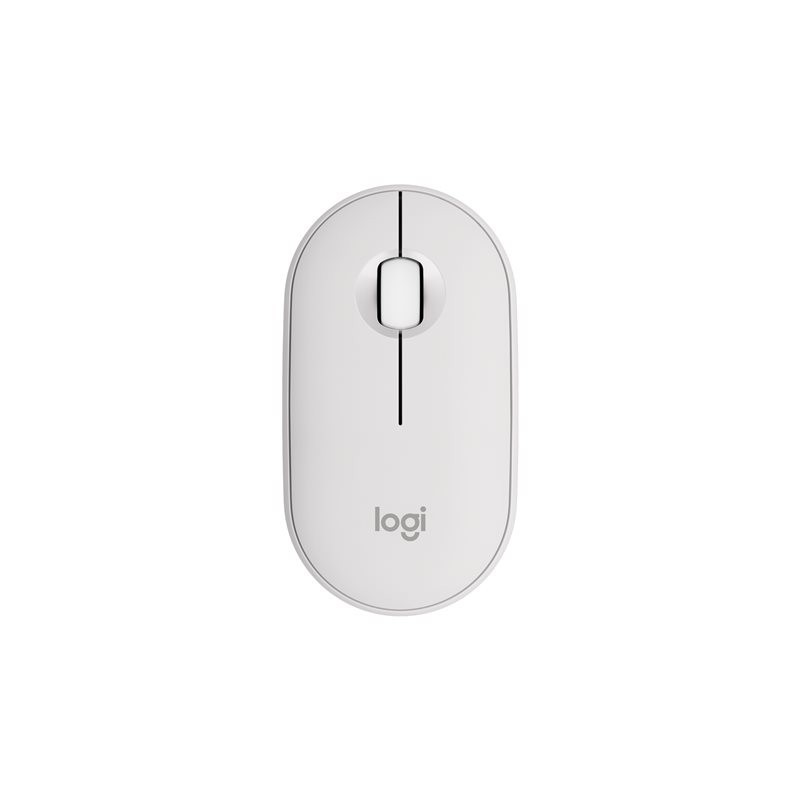 LOGITECH Pebble Mouse 2 M350s Mouse optical 3 buttons wireless Bluetooth 5.2 LE tonal white