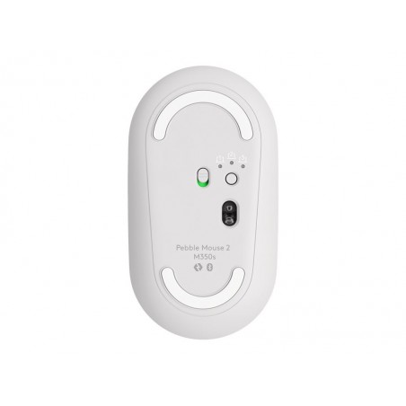 LOGITECH Pebble Mouse 2 M350s Mouse optical 3 buttons wireless Bluetooth 5.2 LE tonal white