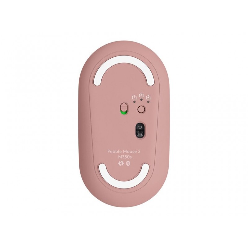 LOGITECH Pebble Mouse 2 M350s Mouse optical 3 buttons wireless Bluetooth 5.2 LE tonal rose