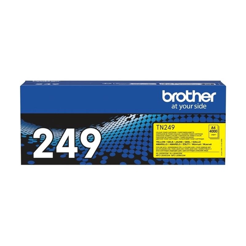 BROTHER TN-249Y Yellow Toner Cartridge Prints 4.000 pages