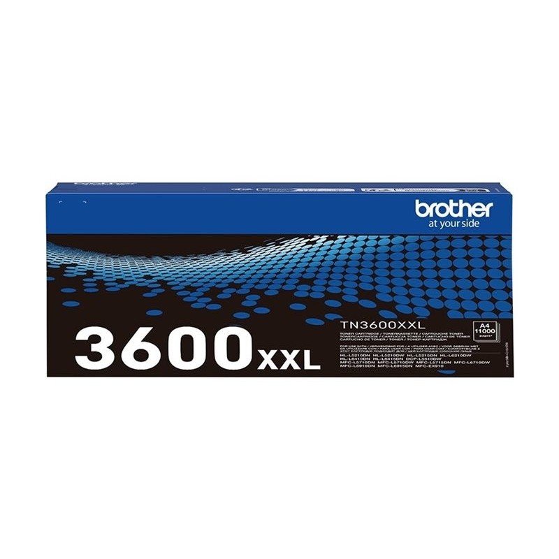 BROTHER TN-3600XXL High Yield Black Toner Cartridge Prints 11.000 pages