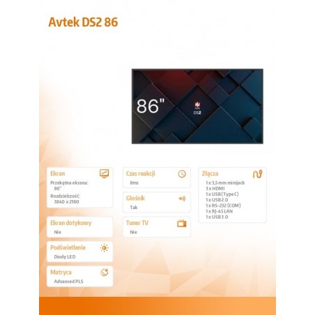 Monitor informacyjny DS2 86 cali
