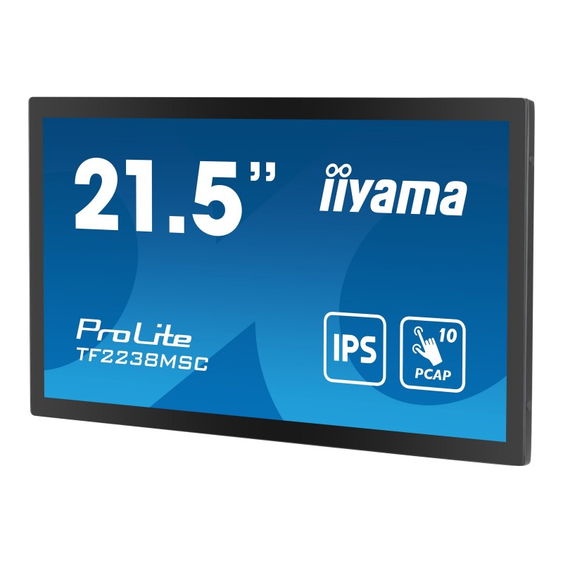 IIYAMA TF2238MSC-B1 21.5inch Bonded PCAP Bezel Free 10P Touch with Anti-Fingerprint coating 1920x1080