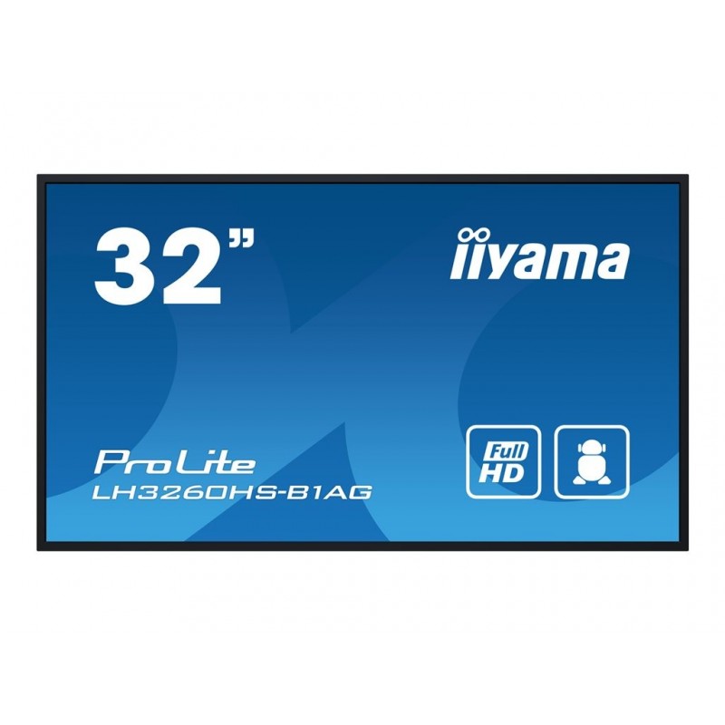 IIYAMA LH3260HS-B1AG 32inch 1920x1080 FHD VA panel Haze 25perc 500cd/m Landscape and Portrait Wallmount Included IIYAMA LH3260HS-B1AG 32inch 1920x1080 FHD VA panel Haze 25perc 500cd/m Landscape and Portrait Wallmount Included