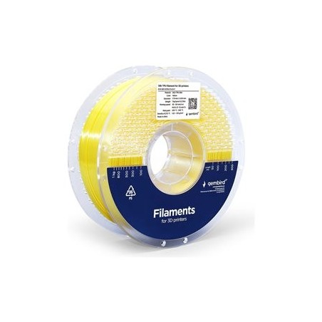 GEMBIRD Filament TPU kolor żółty jedwabny 175 mm 1kg