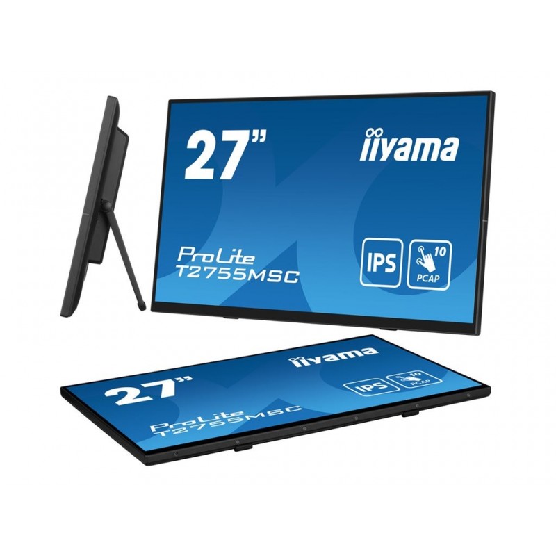 IIYAMA T2755MSC-B1 27inch IPS Bonded PCAP 10P Touch 1920x1080 Flat Bezel Free Glass Front HDMI Displayport 360cd/m USB Hub IIYAMA T2755MSC-B1 27inch IPS Bonded PCAP 10P Touch 1920x1080 Flat Bezel Free Glass Front HDMI Displayport 360cd/m USB Hub