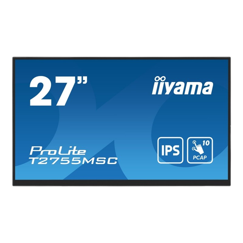 IIYAMA T2755MSC-B1 27inch IPS Bonded PCAP 10P Touch 1920x1080 Flat Bezel Free Glass Front HDMI Displayport 360cd/m USB Hub IIYAMA T2755MSC-B1 27inch IPS Bonded PCAP 10P Touch 1920x1080 Flat Bezel Free Glass Front HDMI Displayport 360cd/m USB Hub