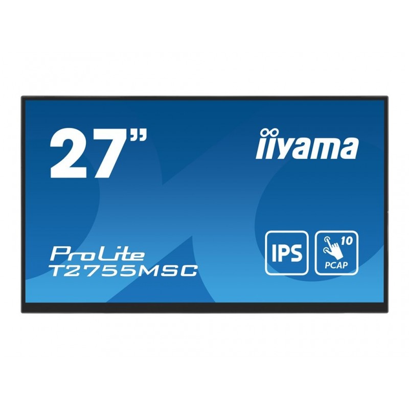 IIYAMA T2755MSC-B1 27inch IPS Bonded PCAP 10P Touch 1920x1080 Flat Bezel Free Glass Front HDMI Displayport 360cd/m USB Hub IIYAMA T2755MSC-B1 27inch IPS Bonded PCAP 10P Touch 1920x1080 Flat Bezel Free Glass Front HDMI Displayport 360cd/m USB Hub