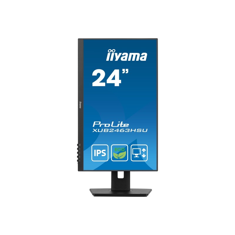 IIYAMA XUB2463HSU-B1 23.8inch ETE IPS EyeComfort/EyeSafe 2.0 FHD 100Hz 250cd/m2 3ms HDMI DP 2xUSB 3.2 Speakers 15cm Height Adj. 