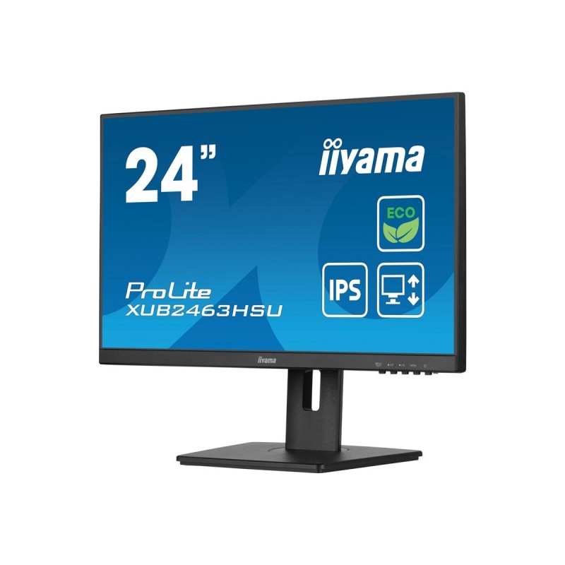 IIYAMA XUB2463HSU-B1 23.8inch ETE IPS EyeComfort/EyeSafe 2.0 FHD 100Hz 250cd/m2 3ms HDMI DP 2xUSB 3.2 Speakers 15cm Height Adj. 
