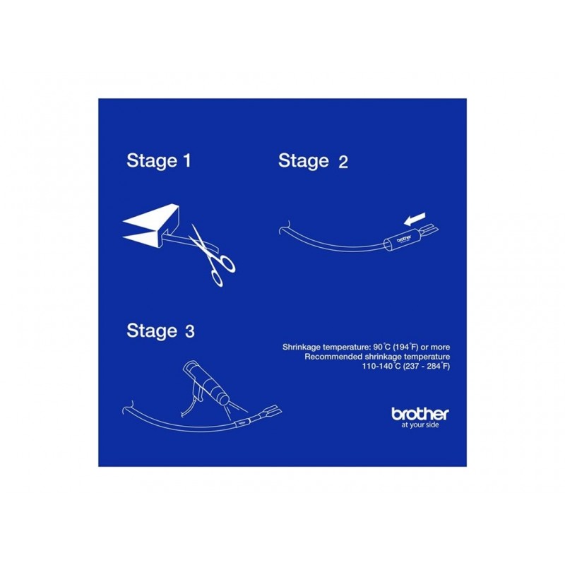 BROTHER Heat Shrink Tube Black on White 9.0mm