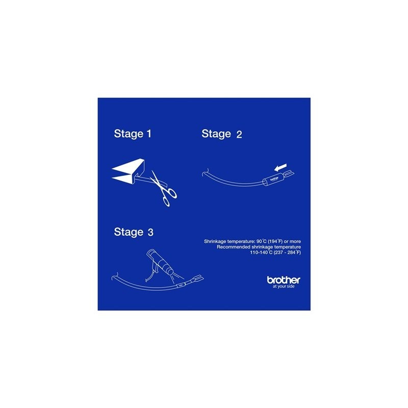 BROTHER Heat Shrink Tube Black on White 9.0mm