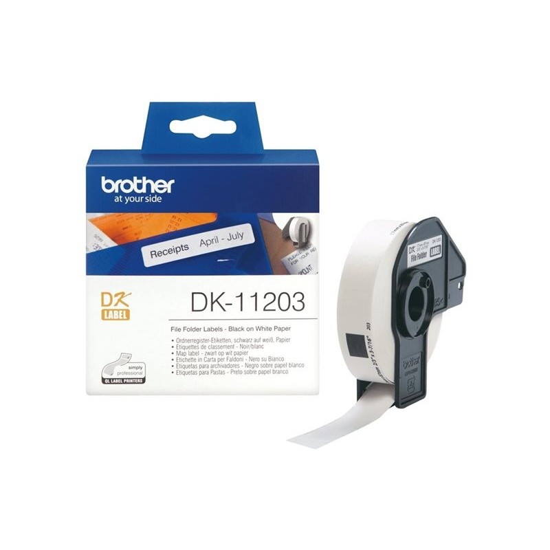 BROTHER DK11203 Brother mappa gerinc cimke 17x54mm, 300/tekercs BROTHER DK11203 Brother mappa gerinc cimke 17x54mm, 300/tekercs