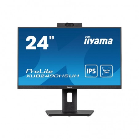 IIYAMA XUB2490HSUH-B1 24inch ETE IPS-panel FHD 250cd/m2 4ms Windows Hello Webcam 1080P Auto Focus 15cm Height Adj. Stand (P) IIYAMA XUB2490HSUH-B1 24inch ETE IPS-panel FHD 250cd/m2 4ms Windows Hello Webcam 1080P Auto Focus 15cm Height Adj. Stand (P)