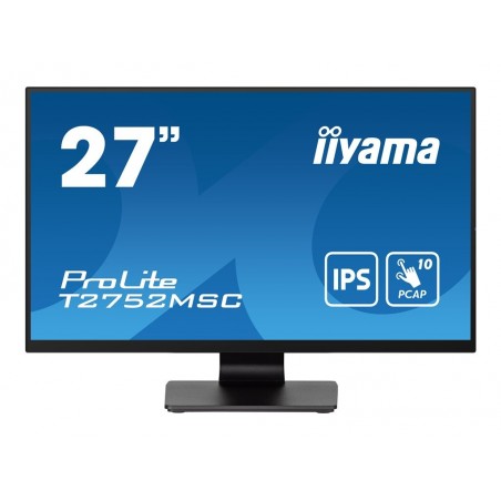 IIYAMA T2752MSC-B1 27inch Bonded PCAP 10P Touch 1920x1080 IPS-panel Flat Bezel Free Glass Front HDMI Displayport 360cd/m2 IIYAMA T2752MSC-B1 27inch Bonded PCAP 10P Touch 1920x1080 IPS-panel Flat Bezel Free Glass Front HDMI Displayport 360cd/m2