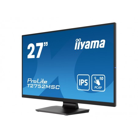 IIYAMA T2752MSC-B1 27inch Bonded PCAP 10P Touch 1920x1080 IPS-panel Flat Bezel Free Glass Front HDMI Displayport 360cd/m2 IIYAMA T2752MSC-B1 27inch Bonded PCAP 10P Touch 1920x1080 IPS-panel Flat Bezel Free Glass Front HDMI Displayport 360cd/m2