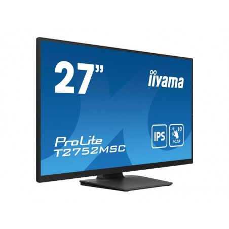 IIYAMA T2752MSC-B1 27inch Bonded PCAP 10P Touch 1920x1080 IPS-panel Flat Bezel Free Glass Front HDMI Displayport 360cd/m2 IIYAMA T2752MSC-B1 27inch Bonded PCAP 10P Touch 1920x1080 IPS-panel Flat Bezel Free Glass Front HDMI Displayport 360cd/m2