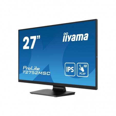 IIYAMA T2752MSC-B1 27inch Bonded PCAP 10P Touch 1920x1080 IPS-panel Flat Bezel Free Glass Front HDMI Displayport 360cd/m2 IIYAMA T2752MSC-B1 27inch Bonded PCAP 10P Touch 1920x1080 IPS-panel Flat Bezel Free Glass Front HDMI Displayport 360cd/m2