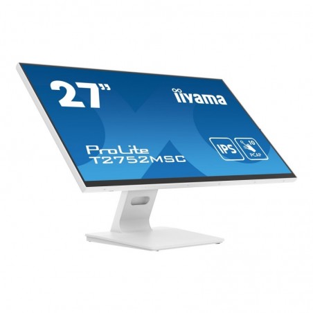 IIYAMA T2752MSC-W1 27inch WHITE Bonded PCAP 10P Touch 1920x1080 IPS-panel Flat Bezel Free Glass Front HDMI Displayport 360cd/m2 IIYAMA T2752MSC-W1 27inch WHITE Bonded PCAP 10P Touch 1920x1080 IPS-panel Flat Bezel Free Glass Front HDMI Displayport 360cd/m2